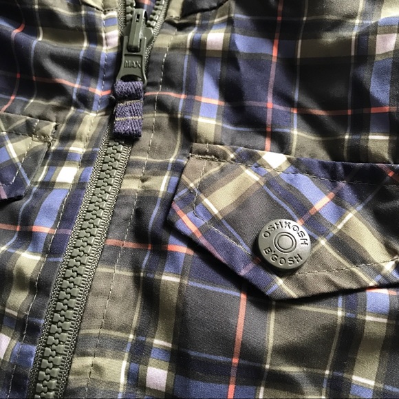 Oshkosh Reversible Green Plaid Hooded Jacket - Picture 3 of 8